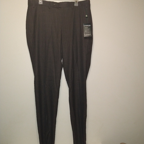 Ralph Lauren Norton Brown Plaid Ultraflex Slacks - Picture 6 of 16